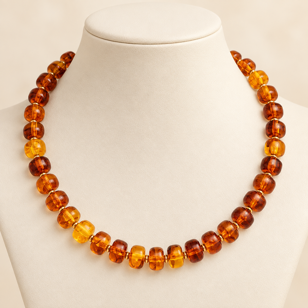Amber Glow Beaded Necklace