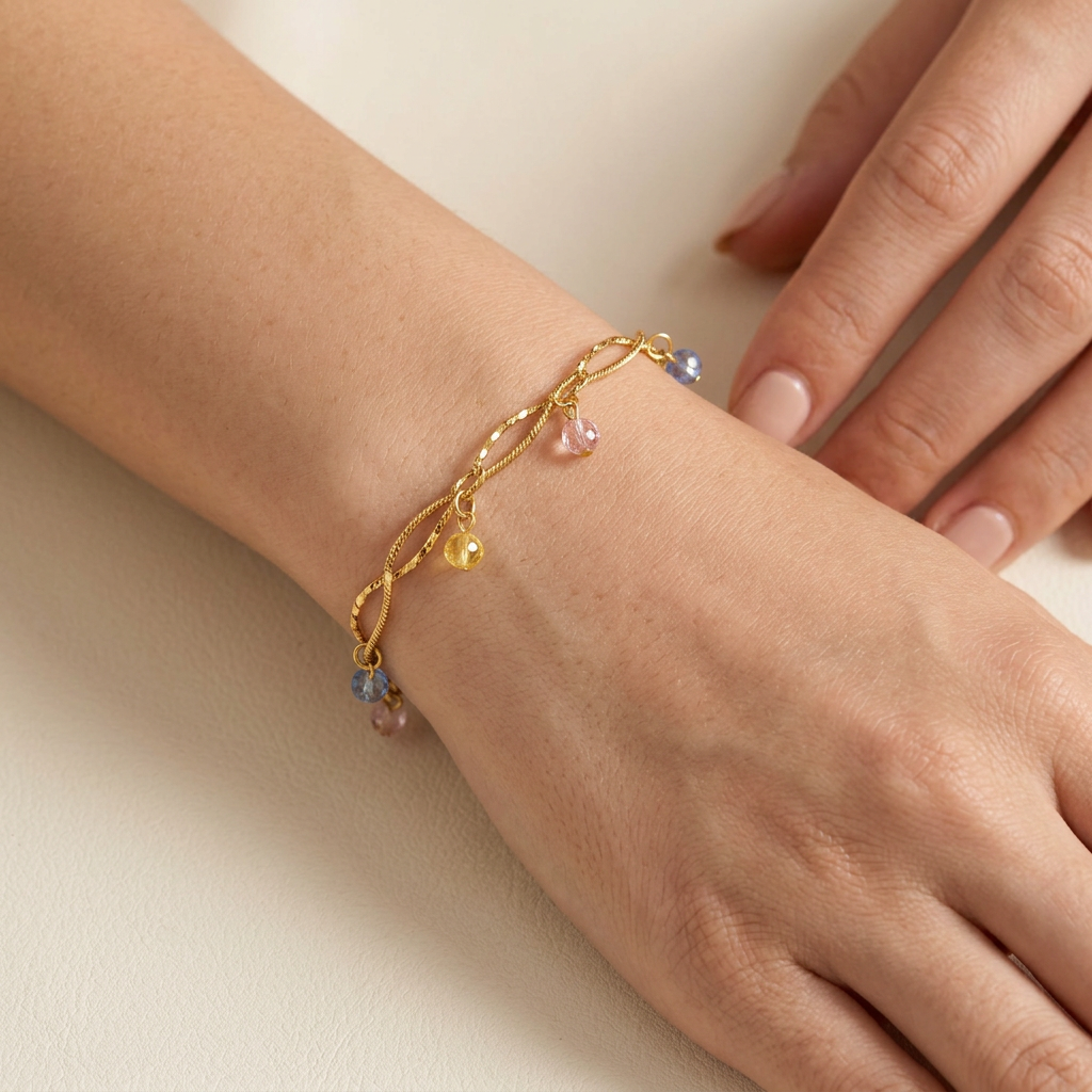 Pastel Charm Gold-Tone Bracelet