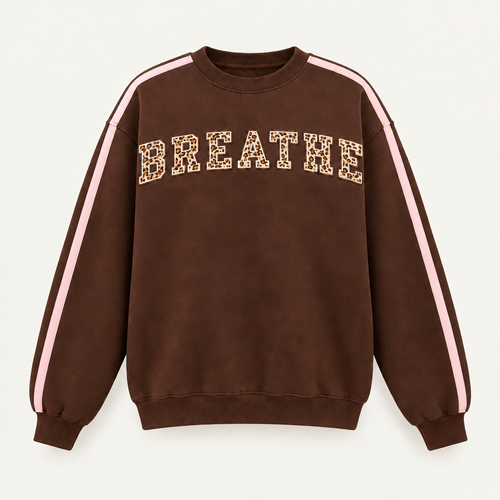 Breathe sweatshirt in a richer chocolate brown