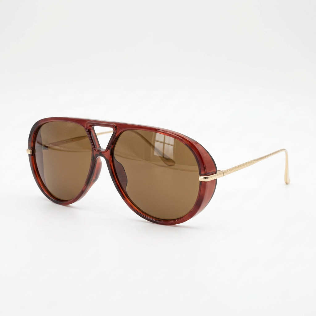 Retro Brown Aviator Sunglasses
