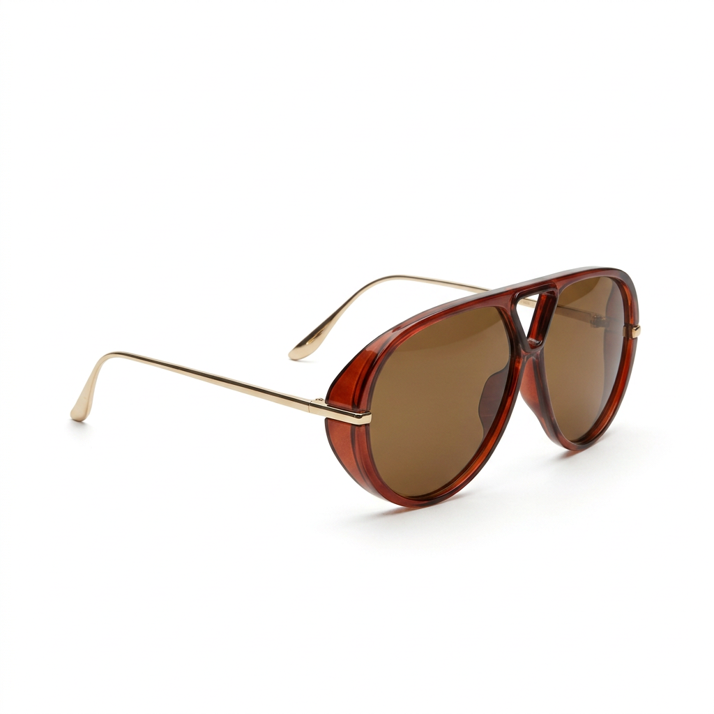 Retro Brown Aviator Sunglasses