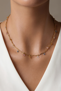 Pastel Charm Drop Gold-Tone Necklace