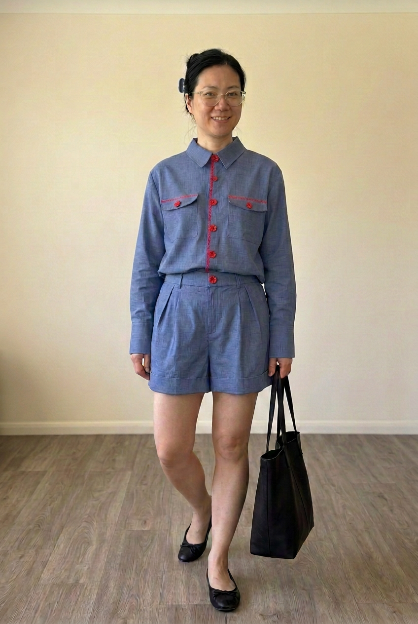 Blue Ric Rac Shirt & Shorts Set