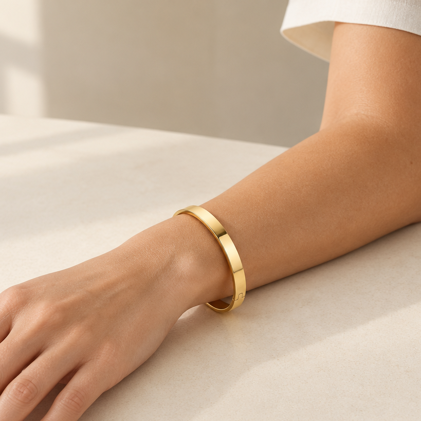 Classic Polished Gold-Tone Bracelet