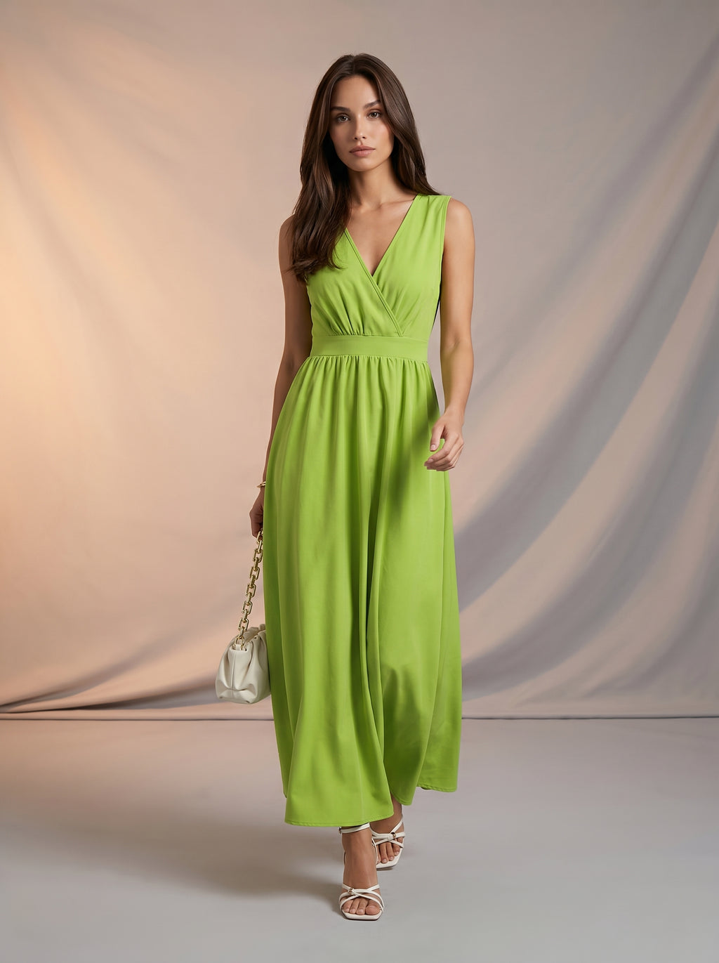 Cinched waist maxi dress