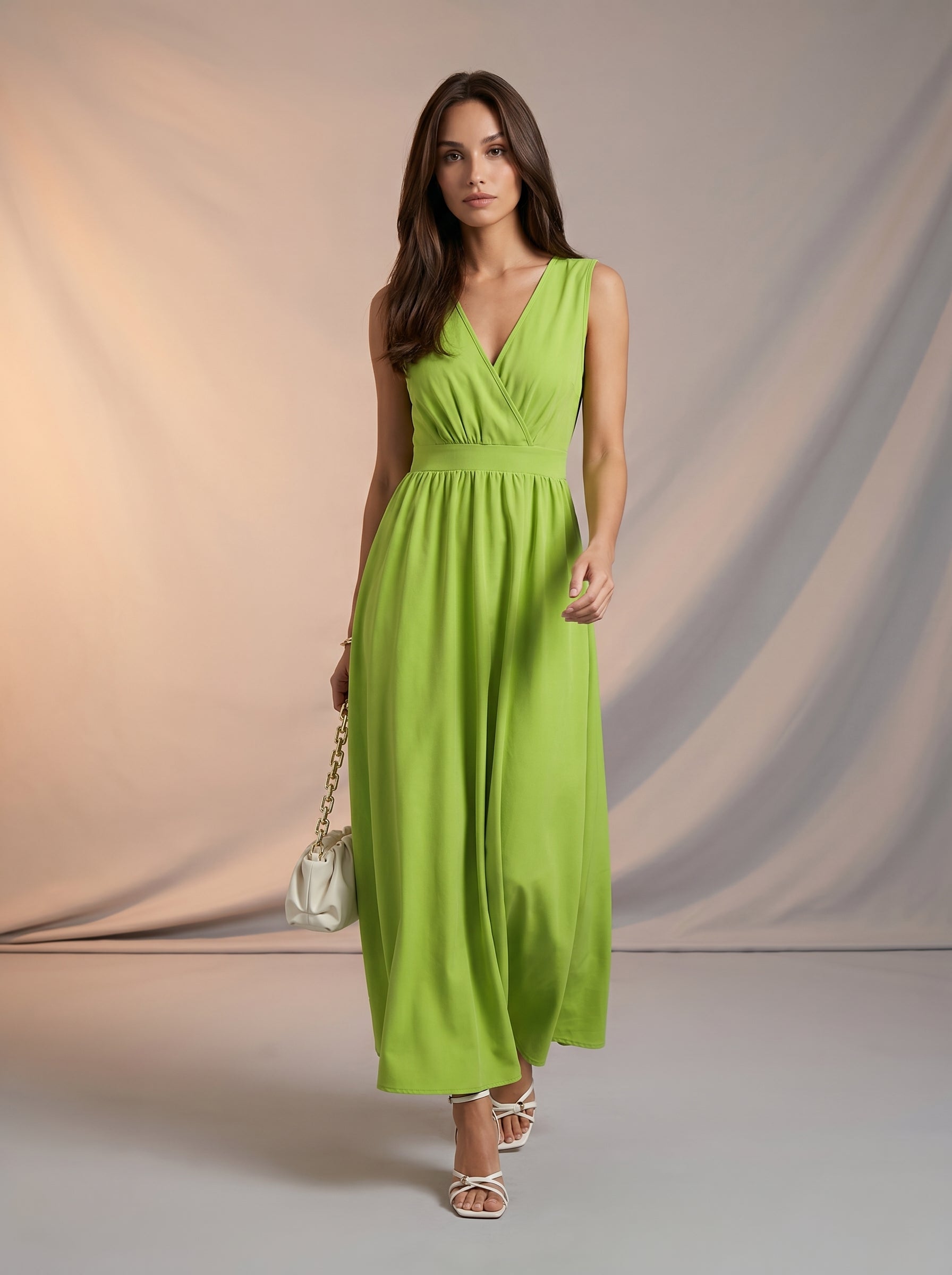Cinched waist maxi dress