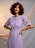 Lace detail midi dress
