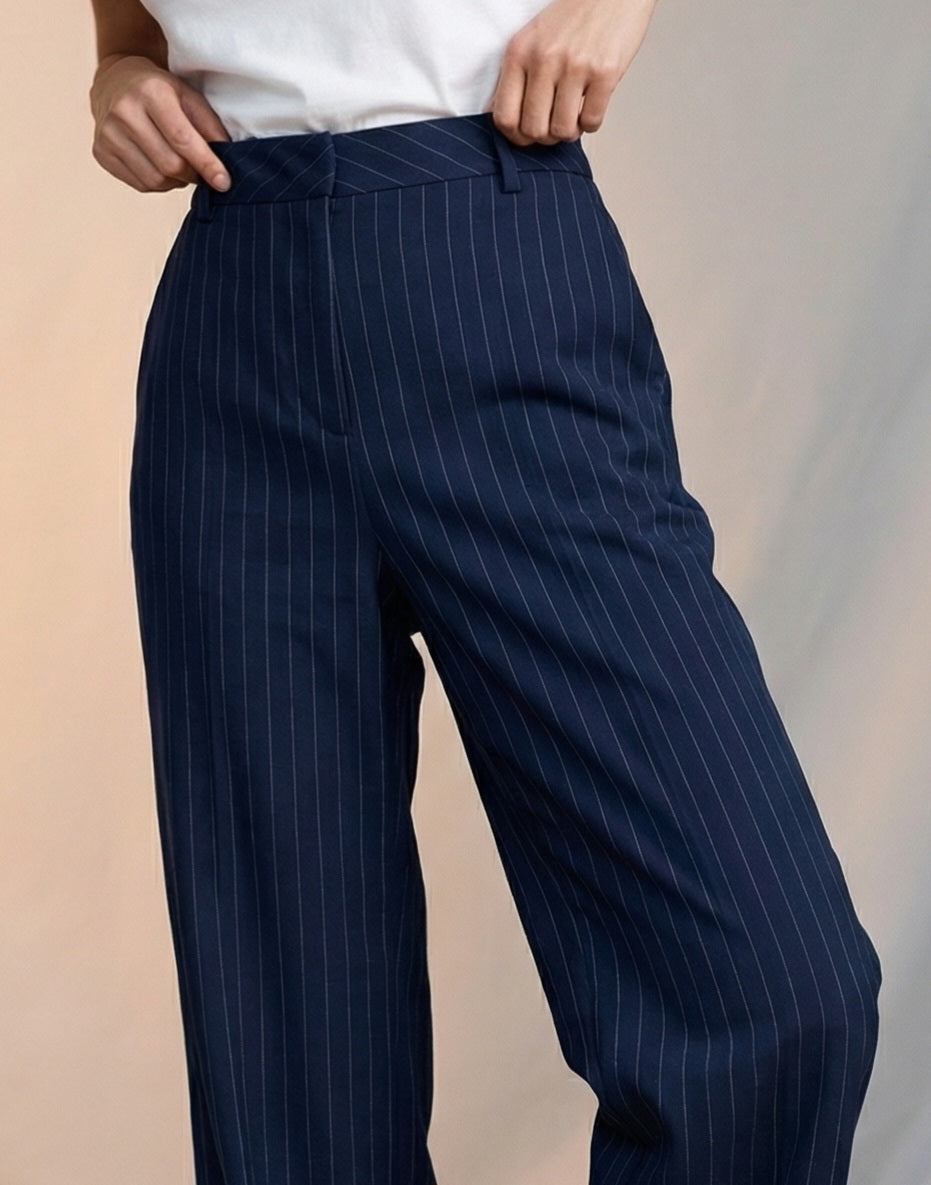 Striped navy pants