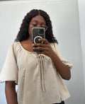 Boho style puff sleeve blouse