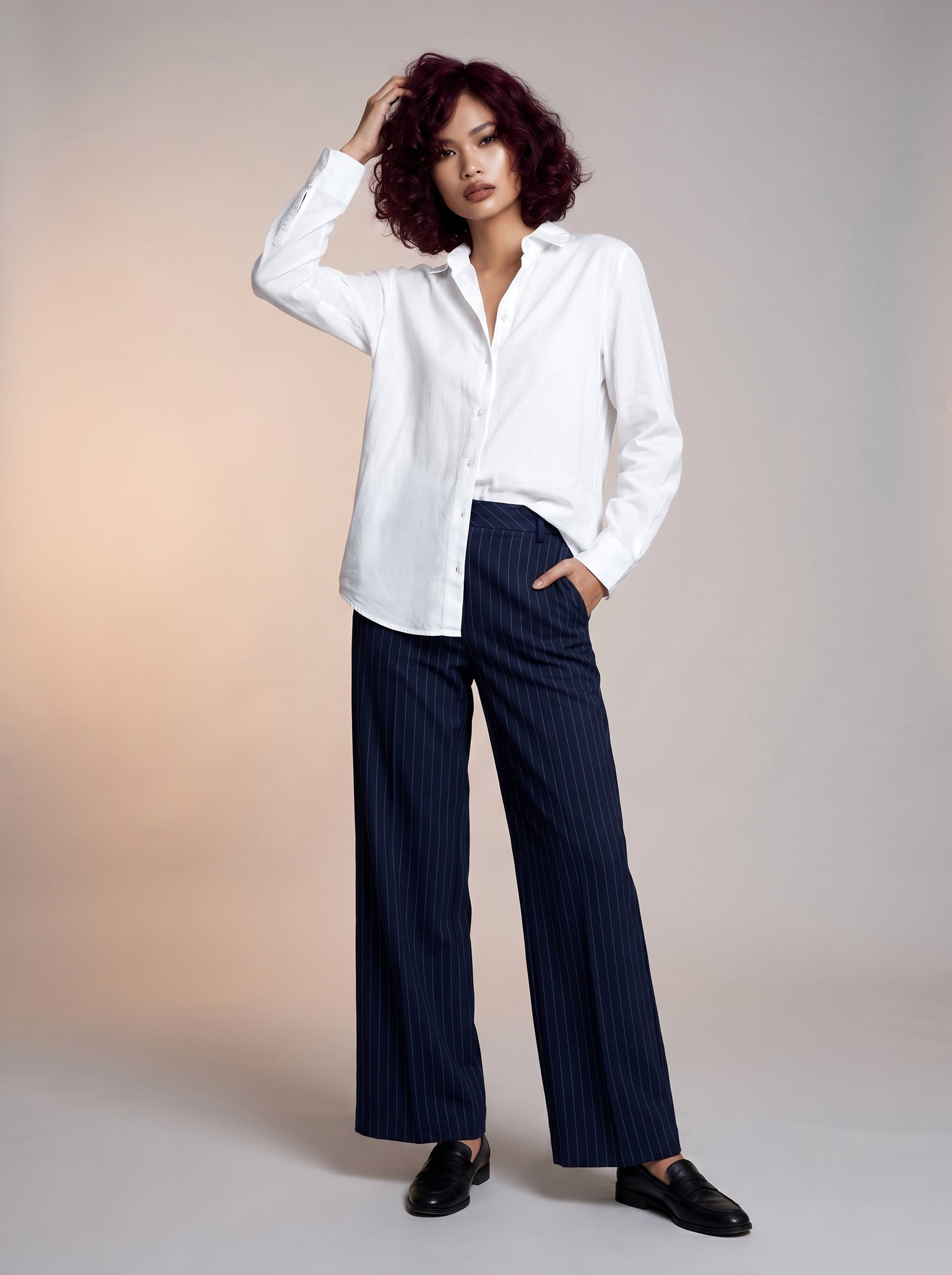 Striped navy pants
