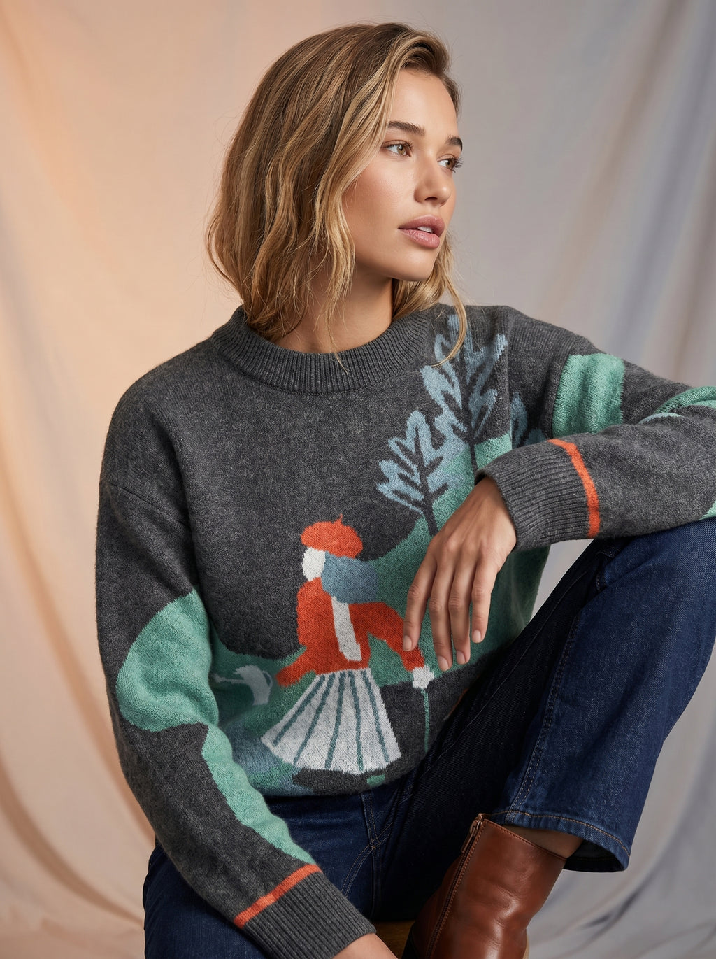 90's inspired vintage print Jumper
