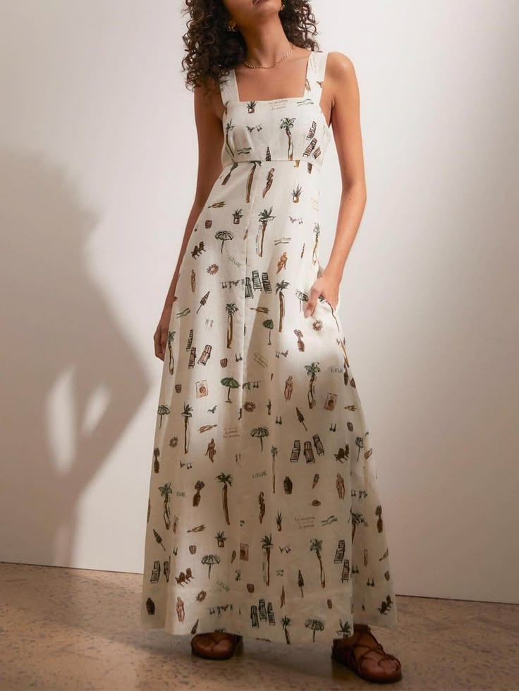 Vacay print maxi dress