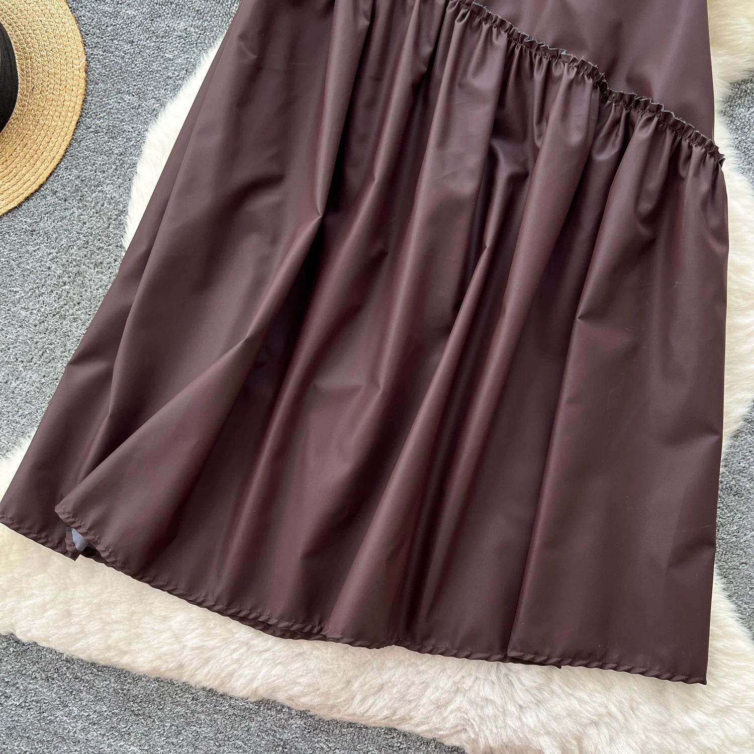 Elastic waist detail maxi ruffle skirt