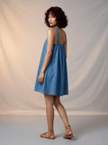 Halter neck denim dress