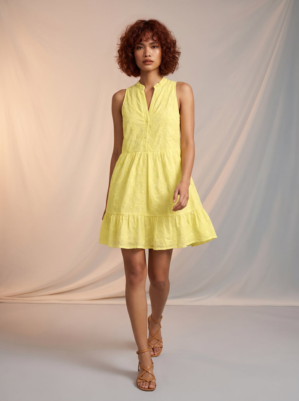 Yellow ruffle dress
