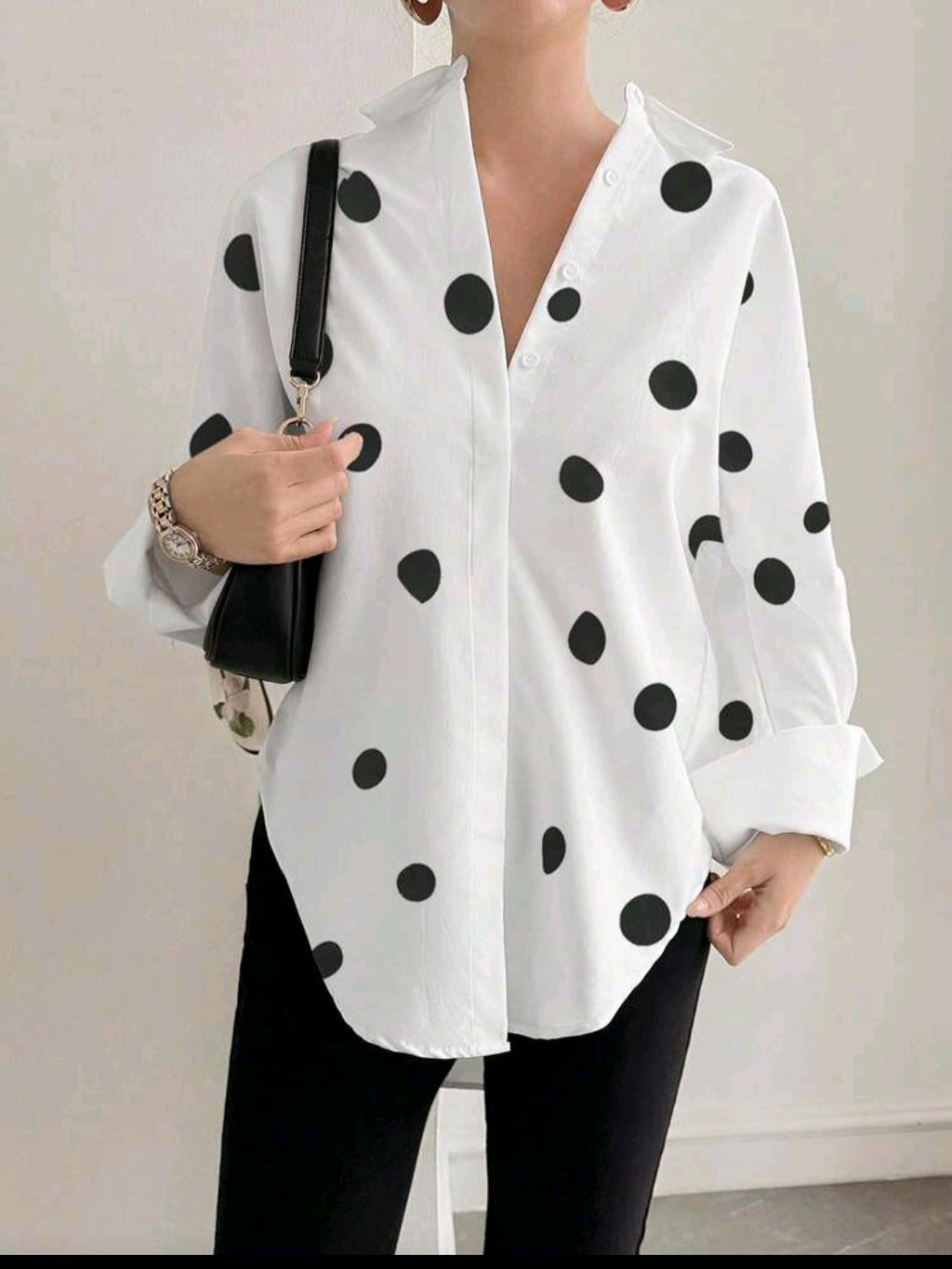Polka dot button up shirt