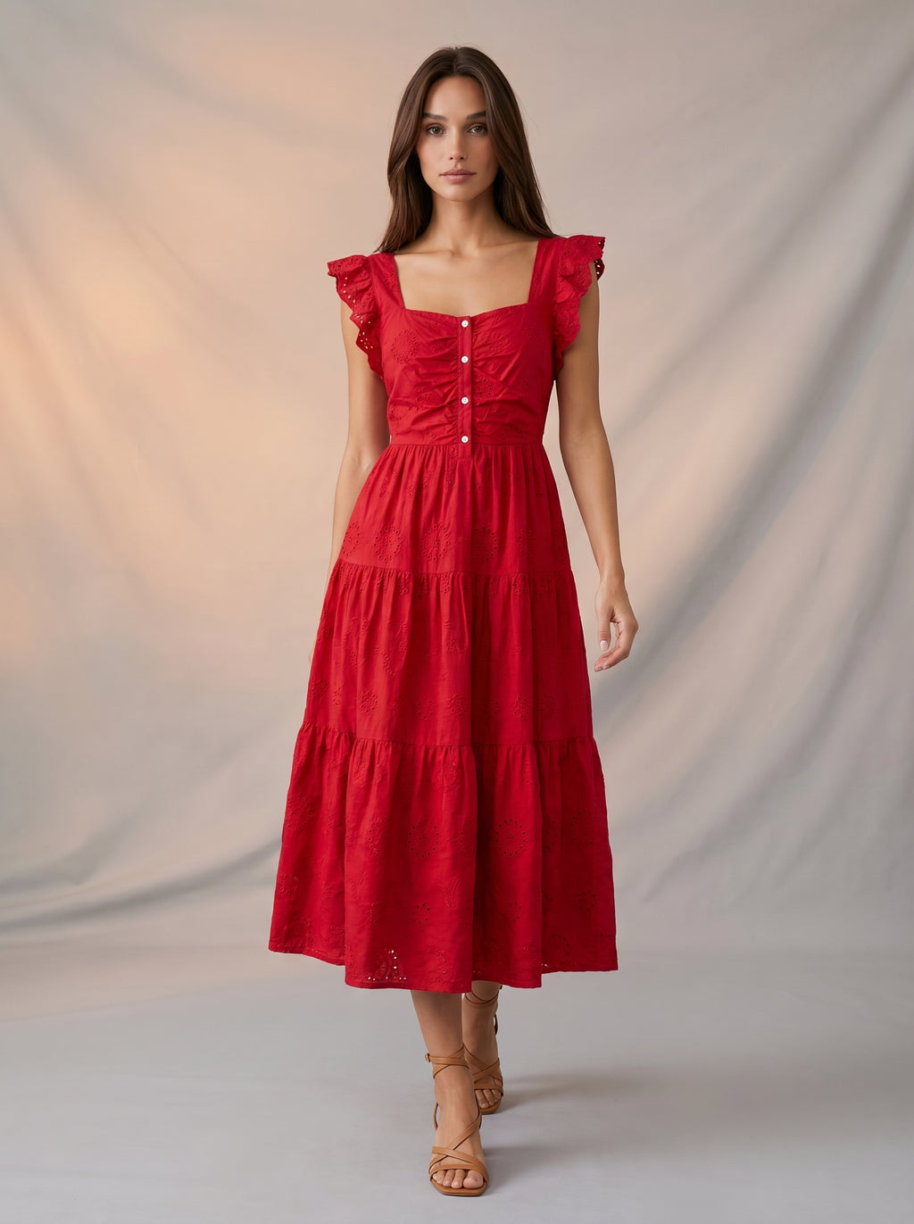 Frilly sleeve detail maxi dress