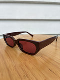 Burgundy colored retro sunnies