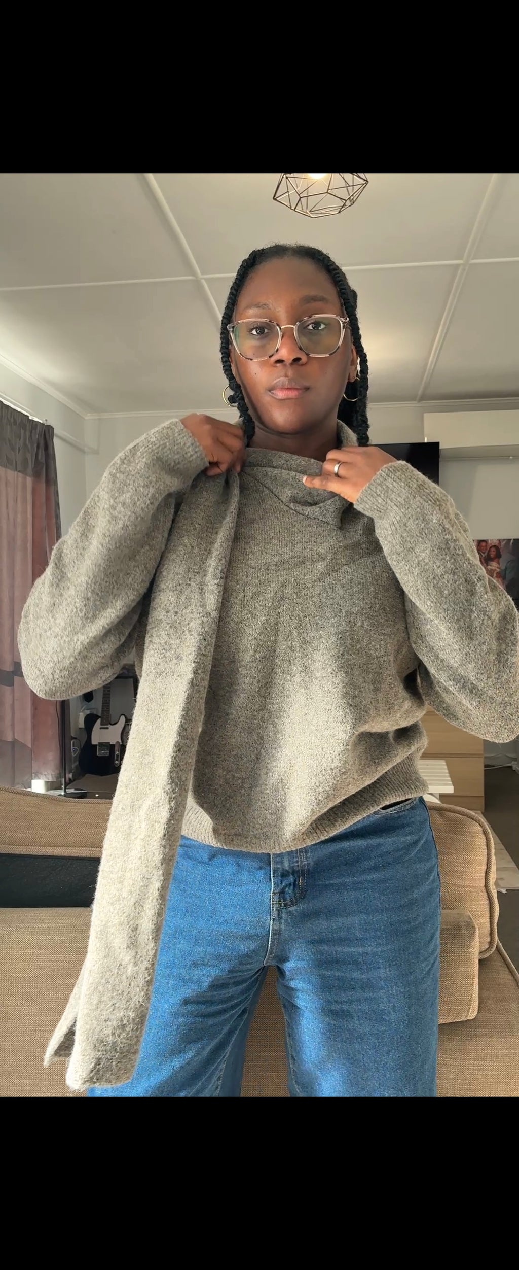 Soft knit scarf detail jumper