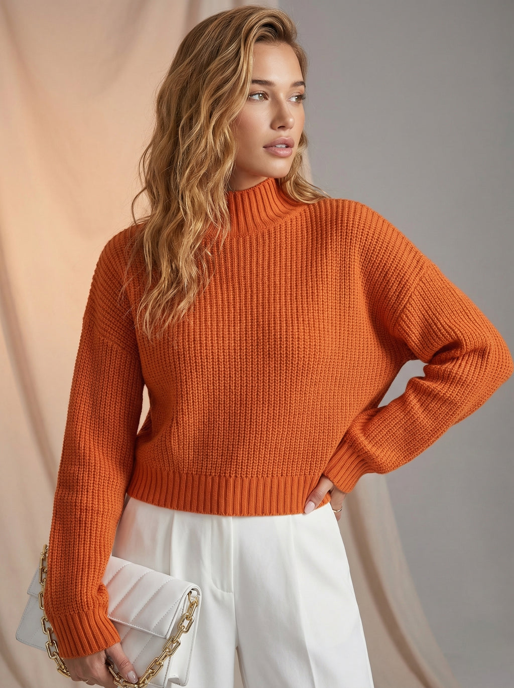 High neck sweater top
