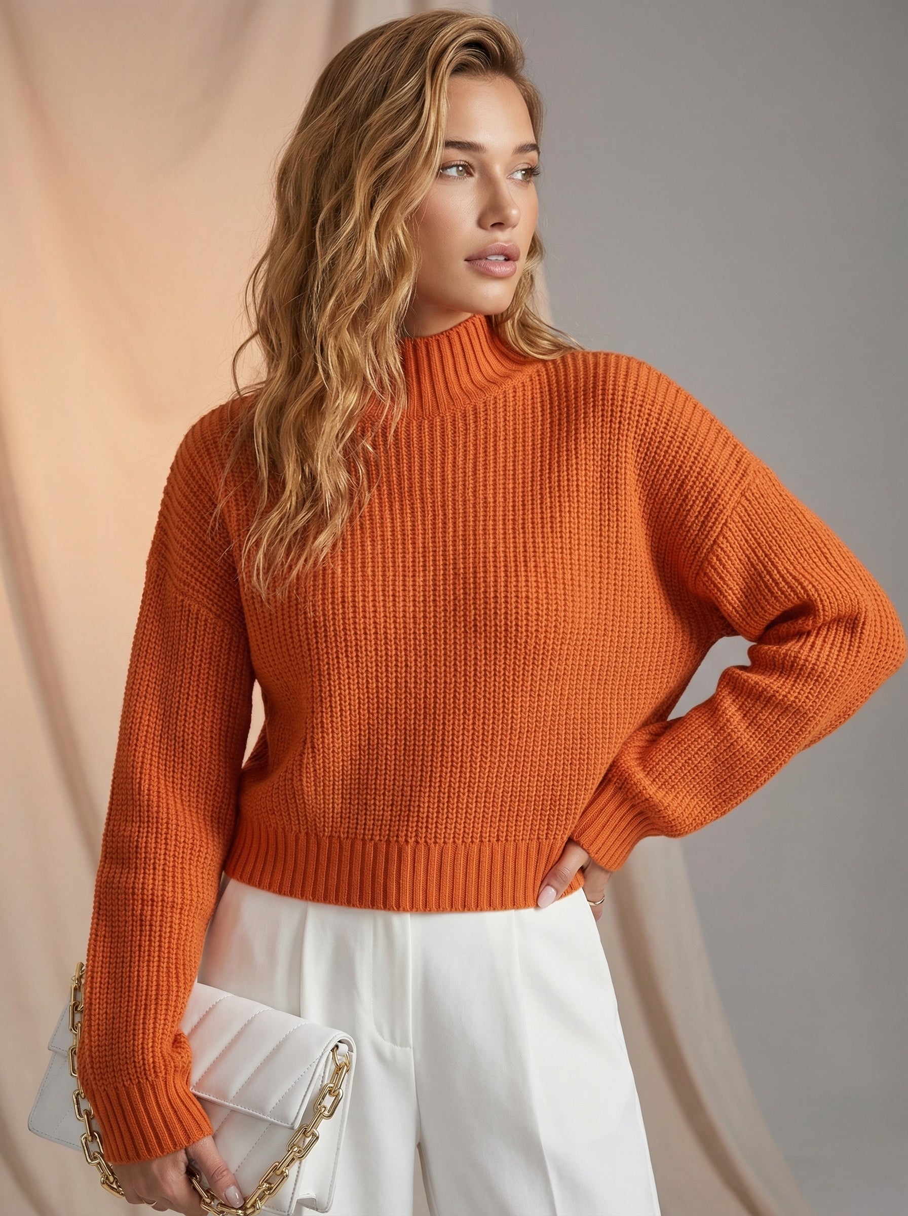 High neck sweater top