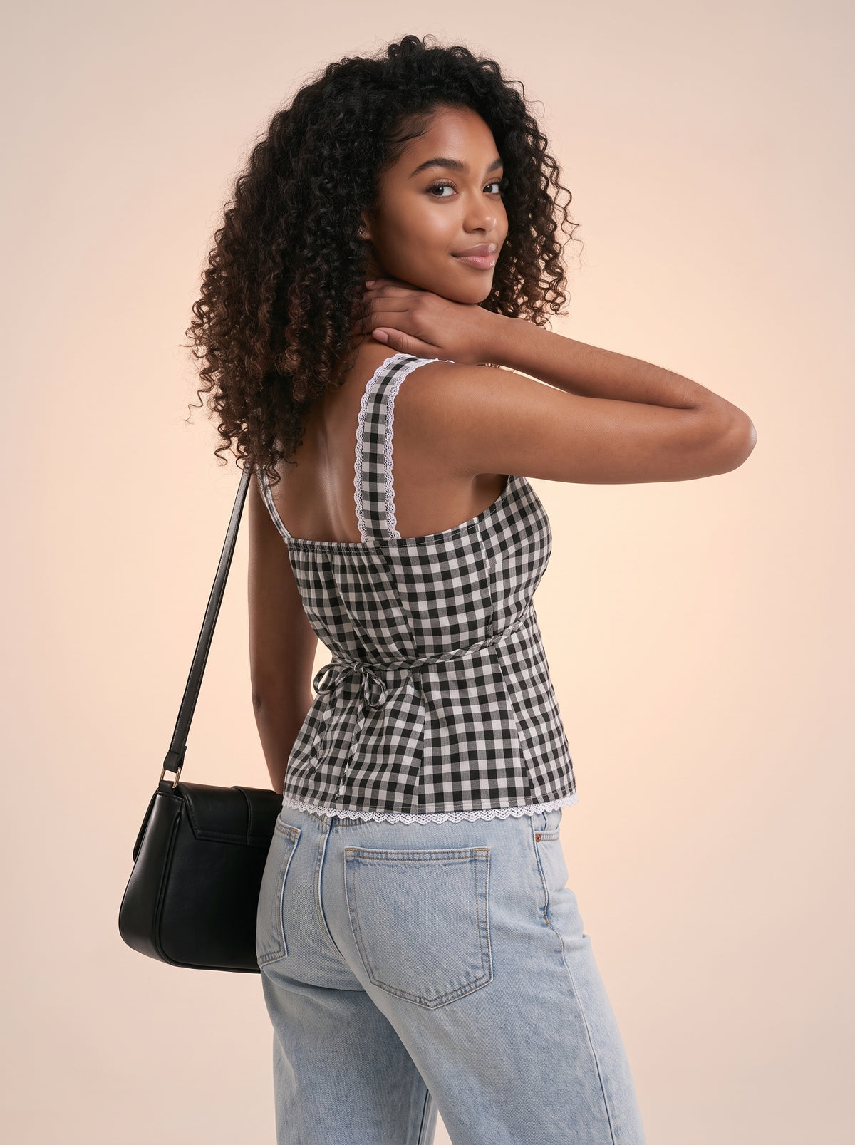 Gingham print top