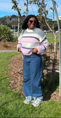 Striped fluffy ladies jumper