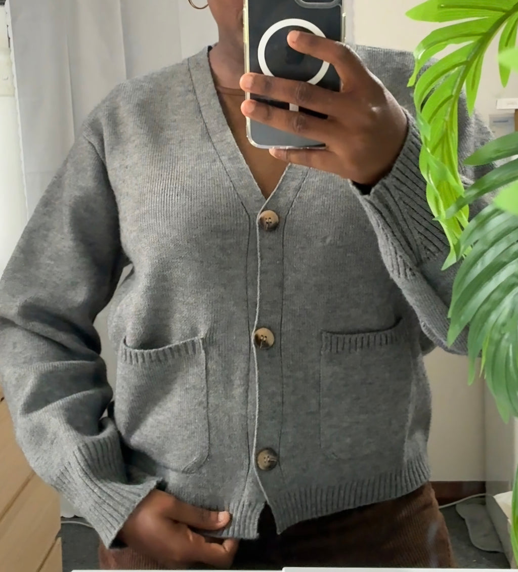 Cozy vee neck button down cardigan