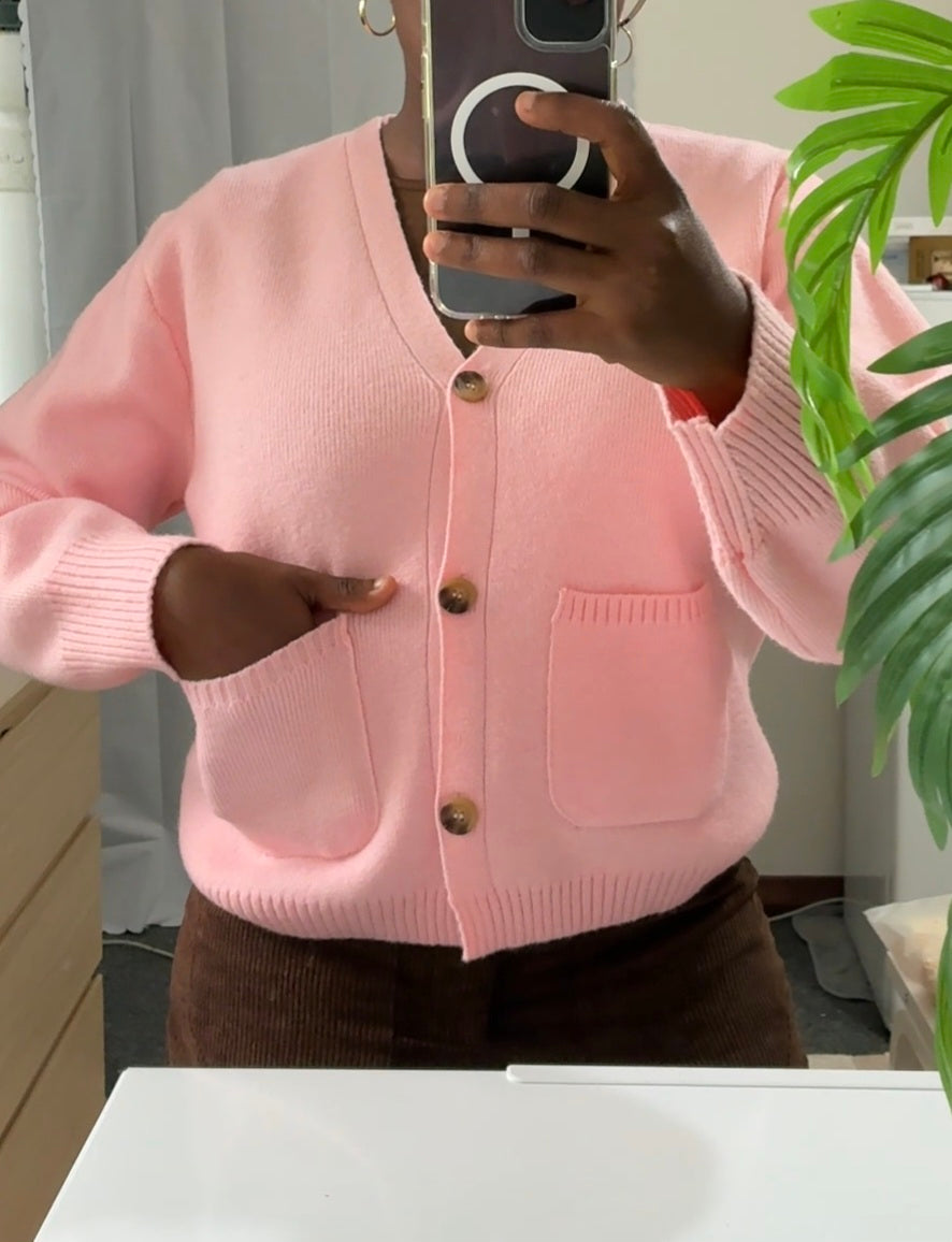 Cozy vee neck button down cardigan
