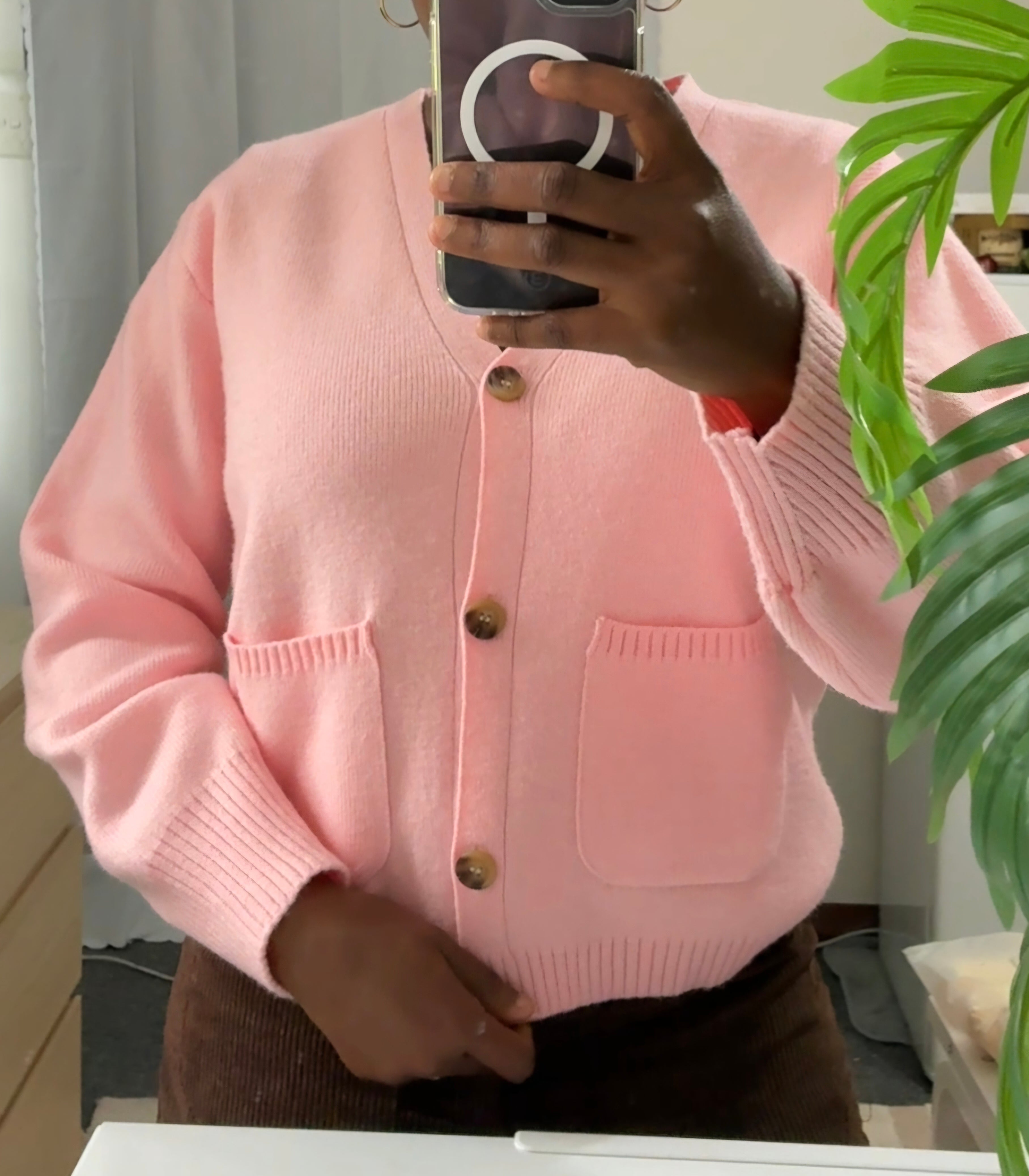 Cozy vee neck button down cardigan