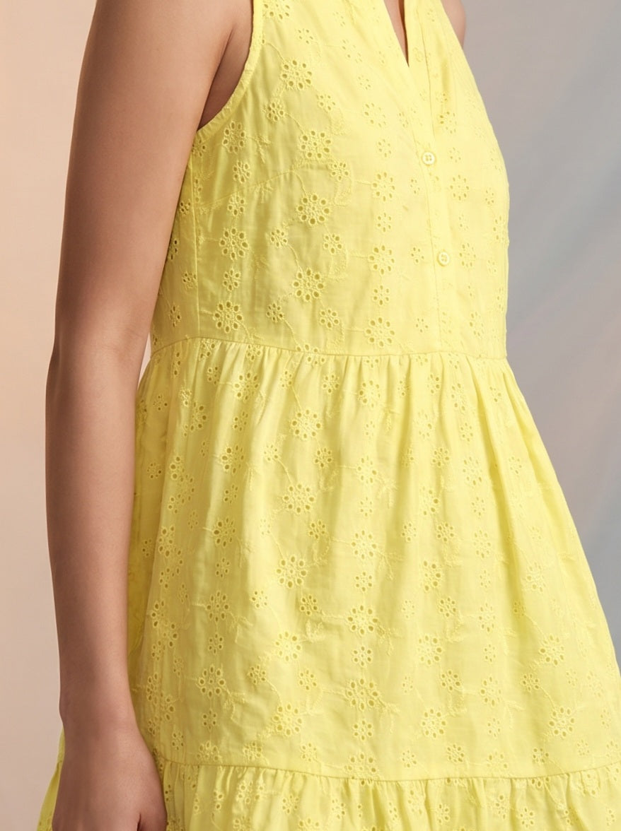 Yellow ruffle dress
