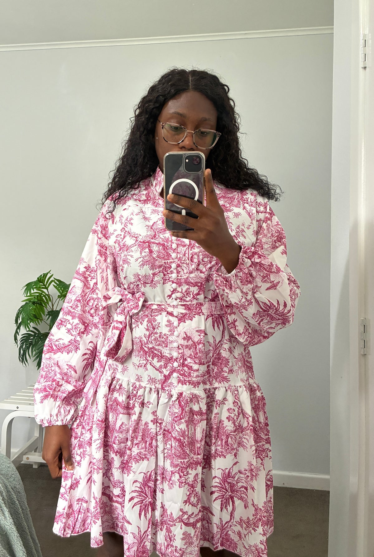 Vibrant floral print dress
