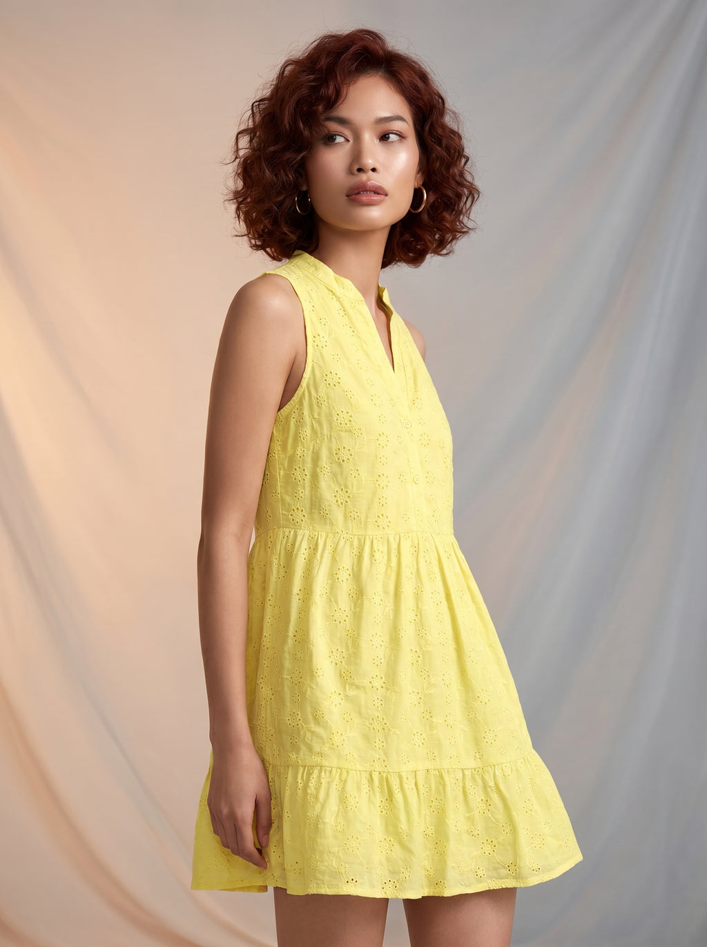 Yellow ruffle dress
