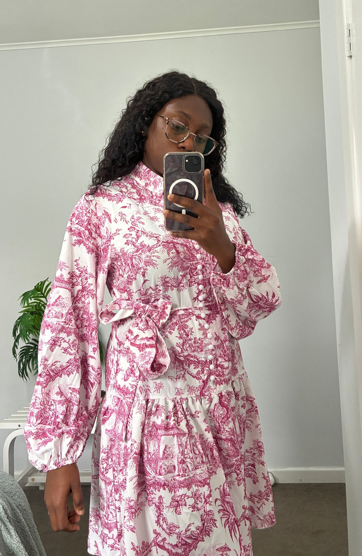 Vibrant floral print dress