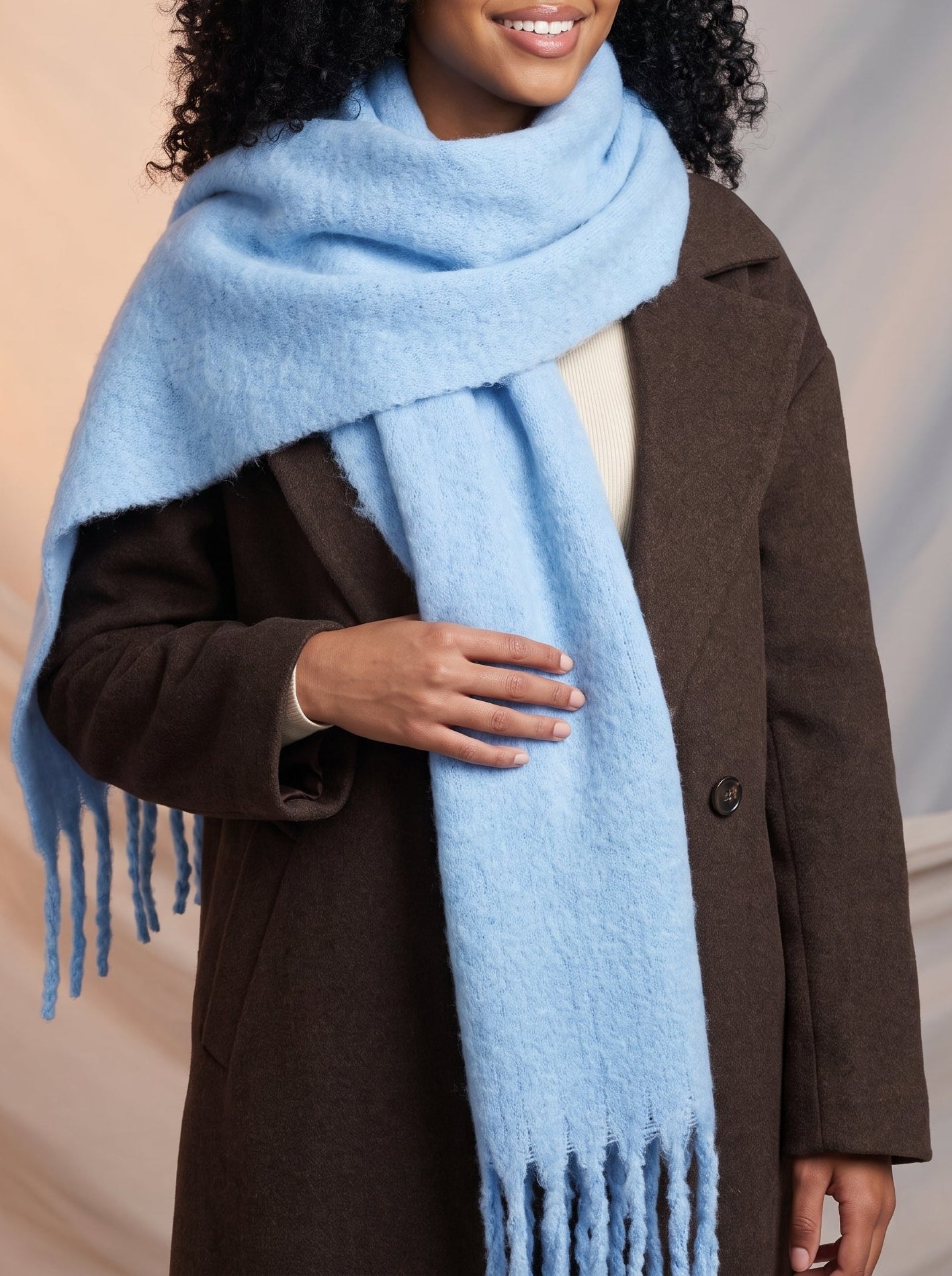 Fluffy warm neck scarf(blue)