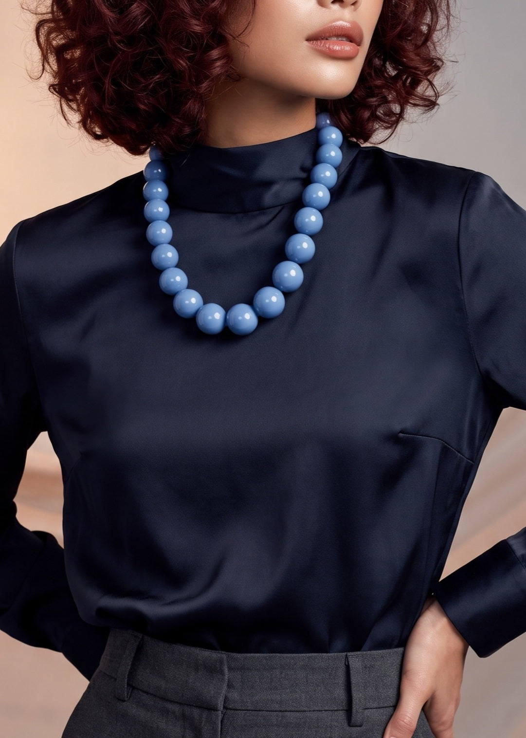 Blue beaded necklace