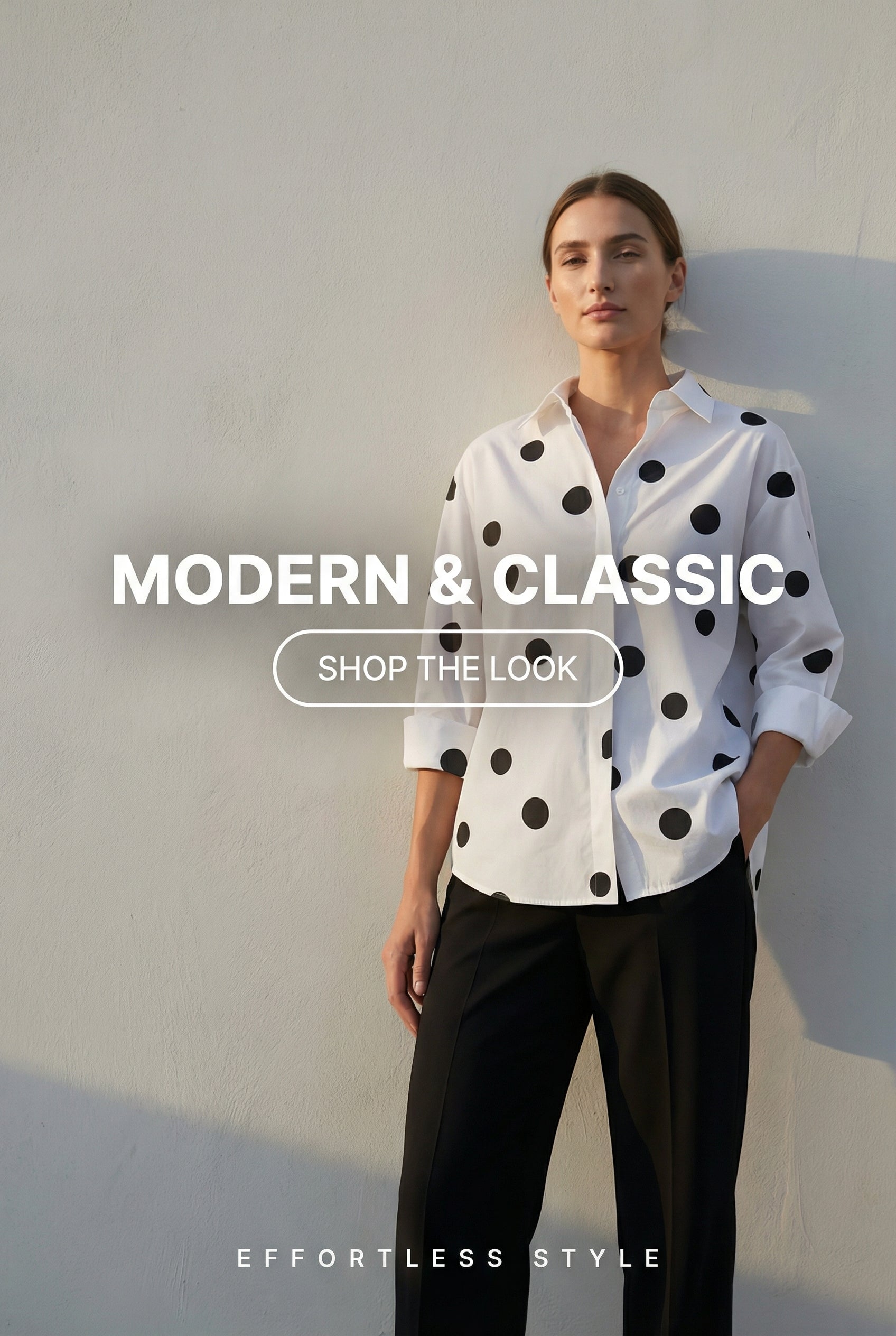 Polka dot button up shirt