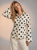 Polka dot shirt with tie detail
