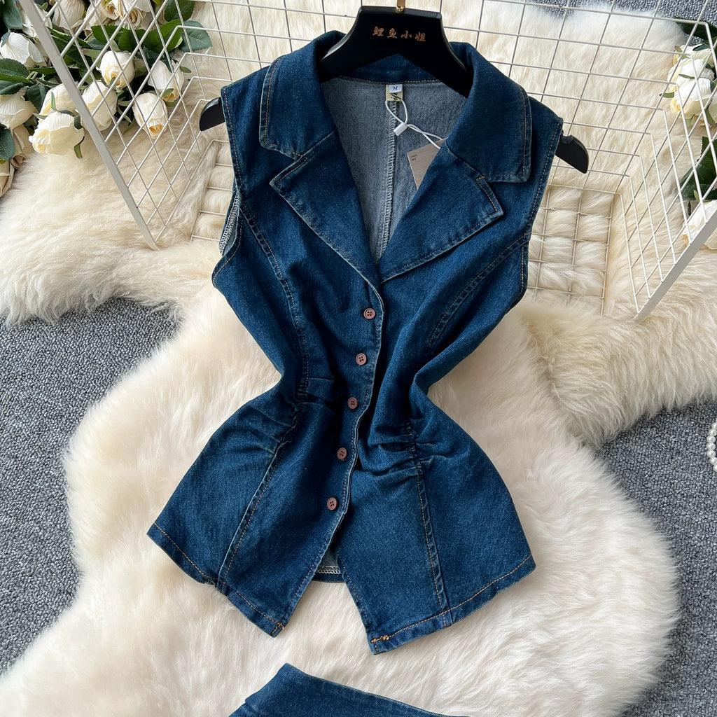 Denim two piece set
