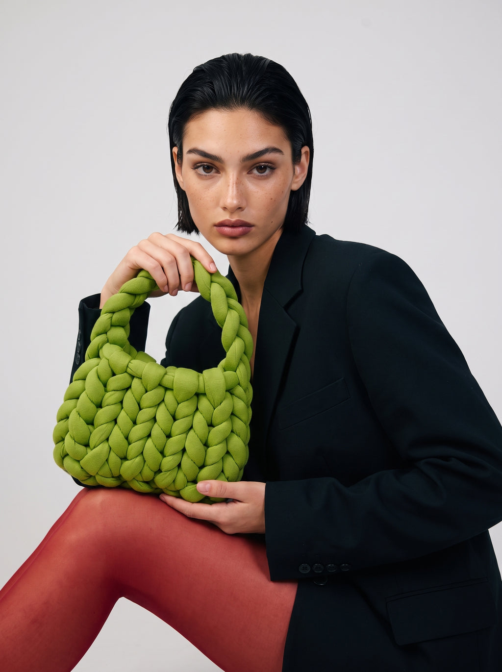 Chunky knitted bag