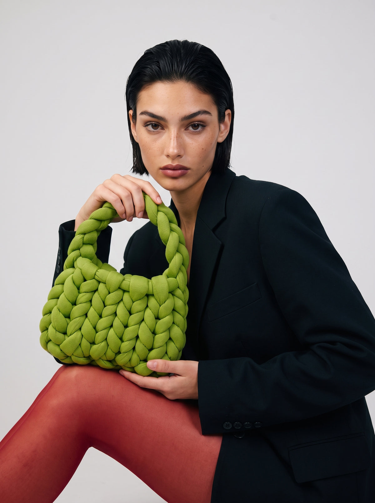 Chunky knitted bag