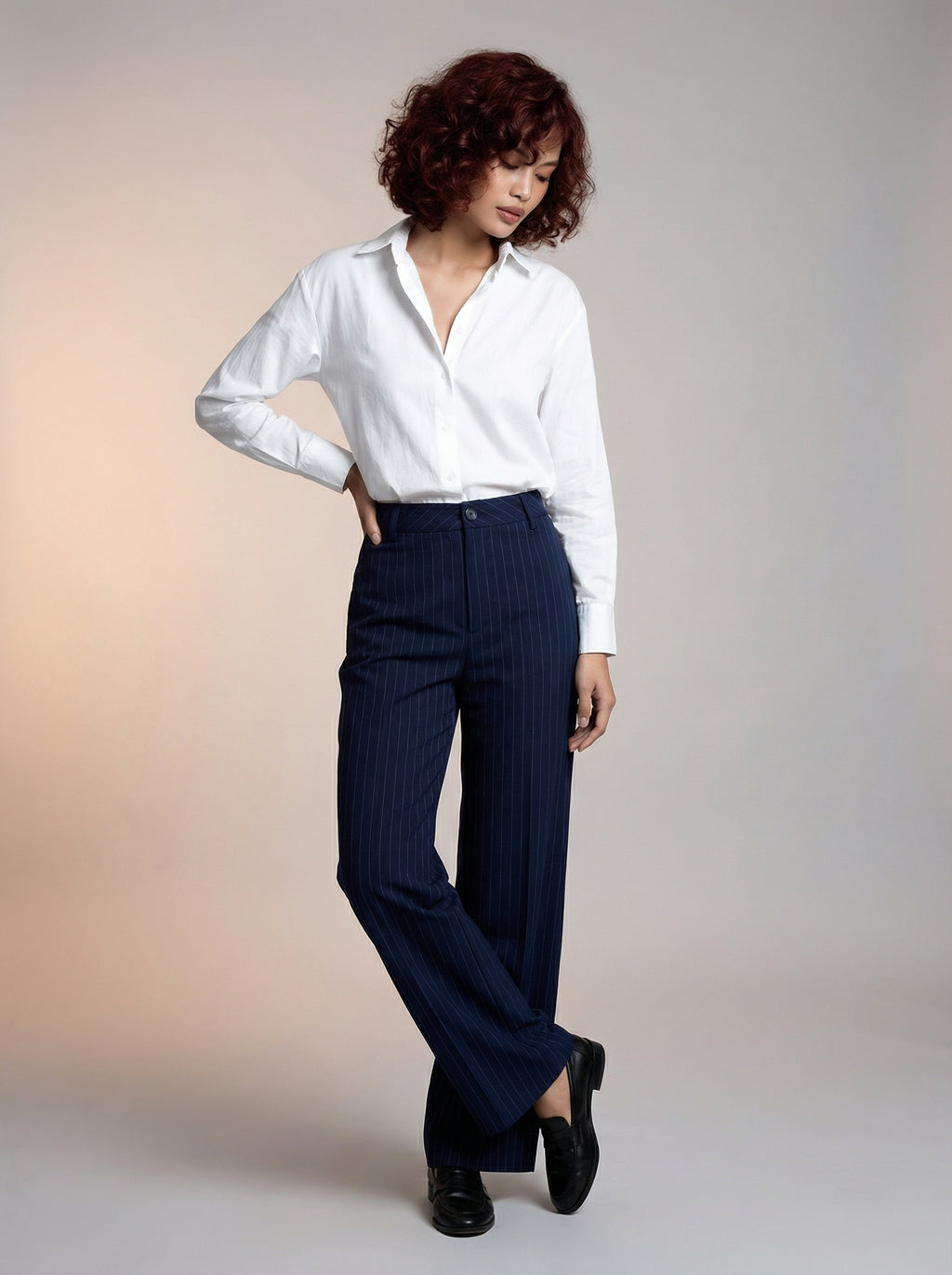 Striped navy pants