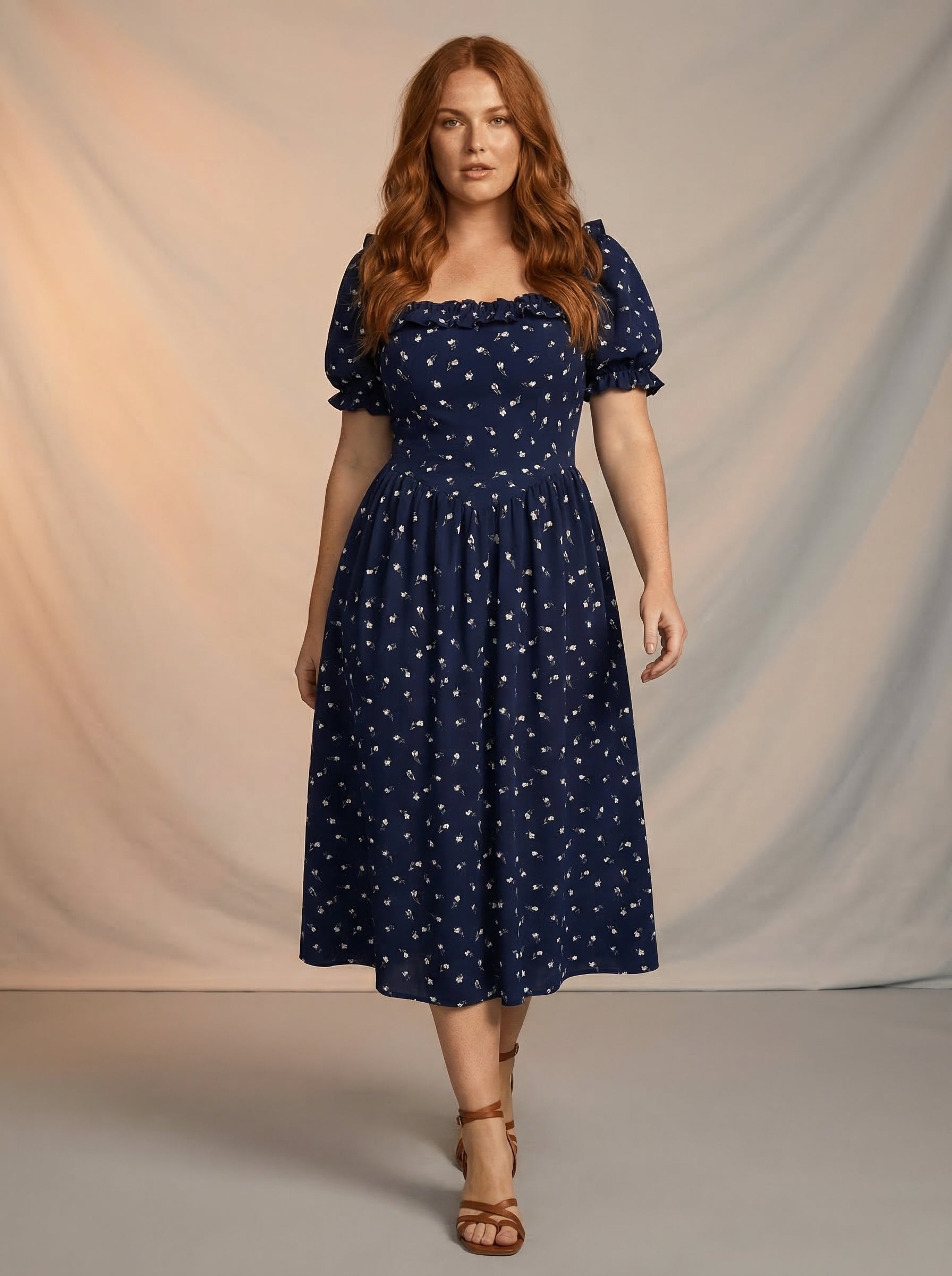Ditsy print floral dress