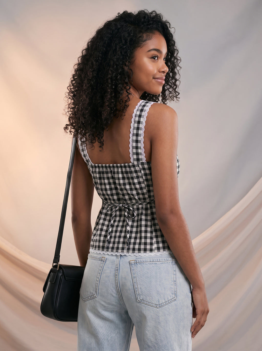 Gingham print top