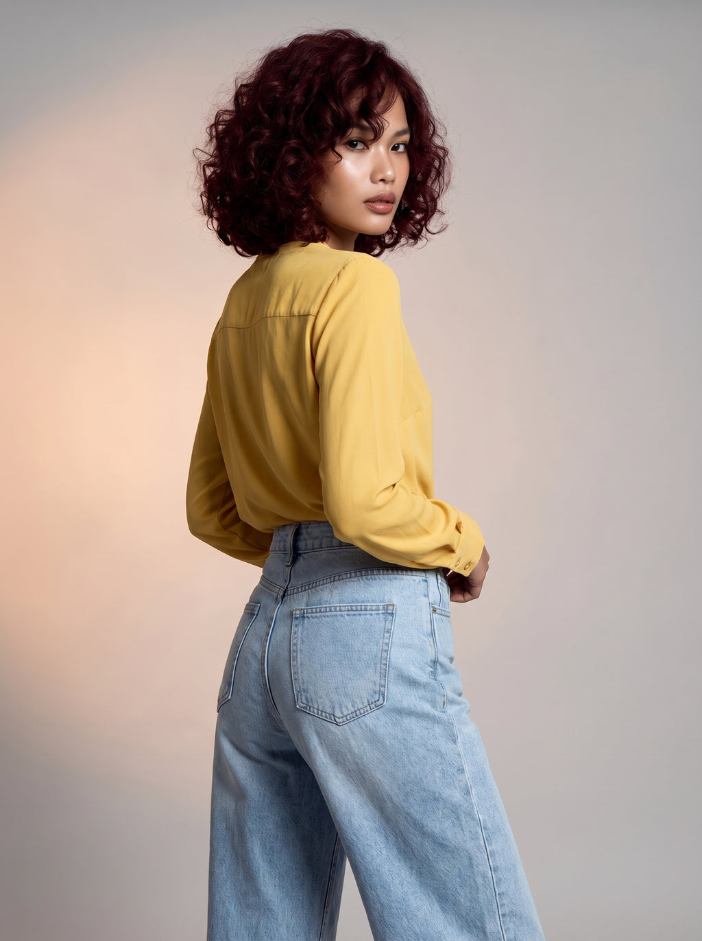 Straight cut mum style jeans