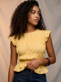 Yellow smock detail blouse