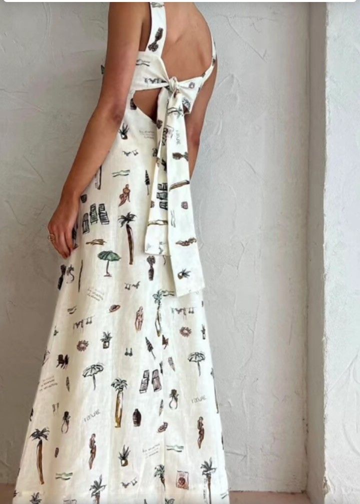Vacay print maxi dress