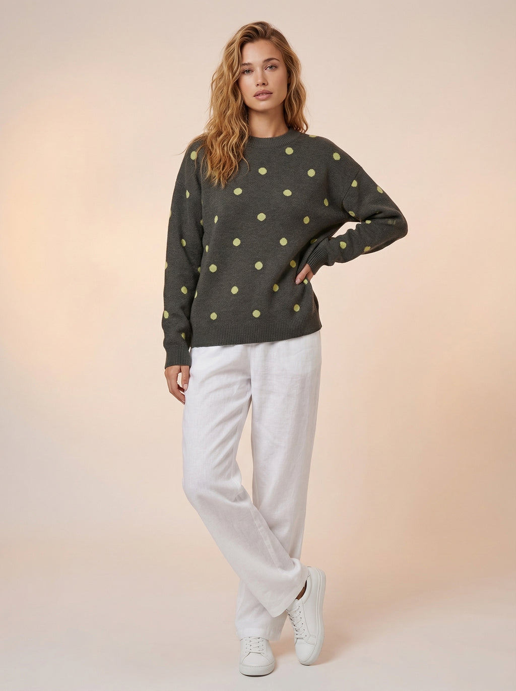Polka dot womens sweater