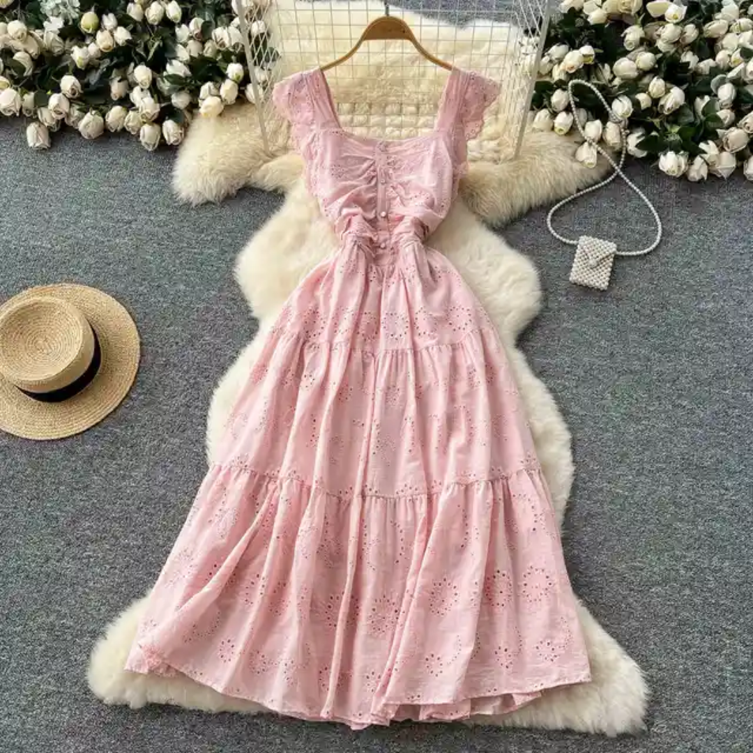 Frilly sleeve detail maxi dress