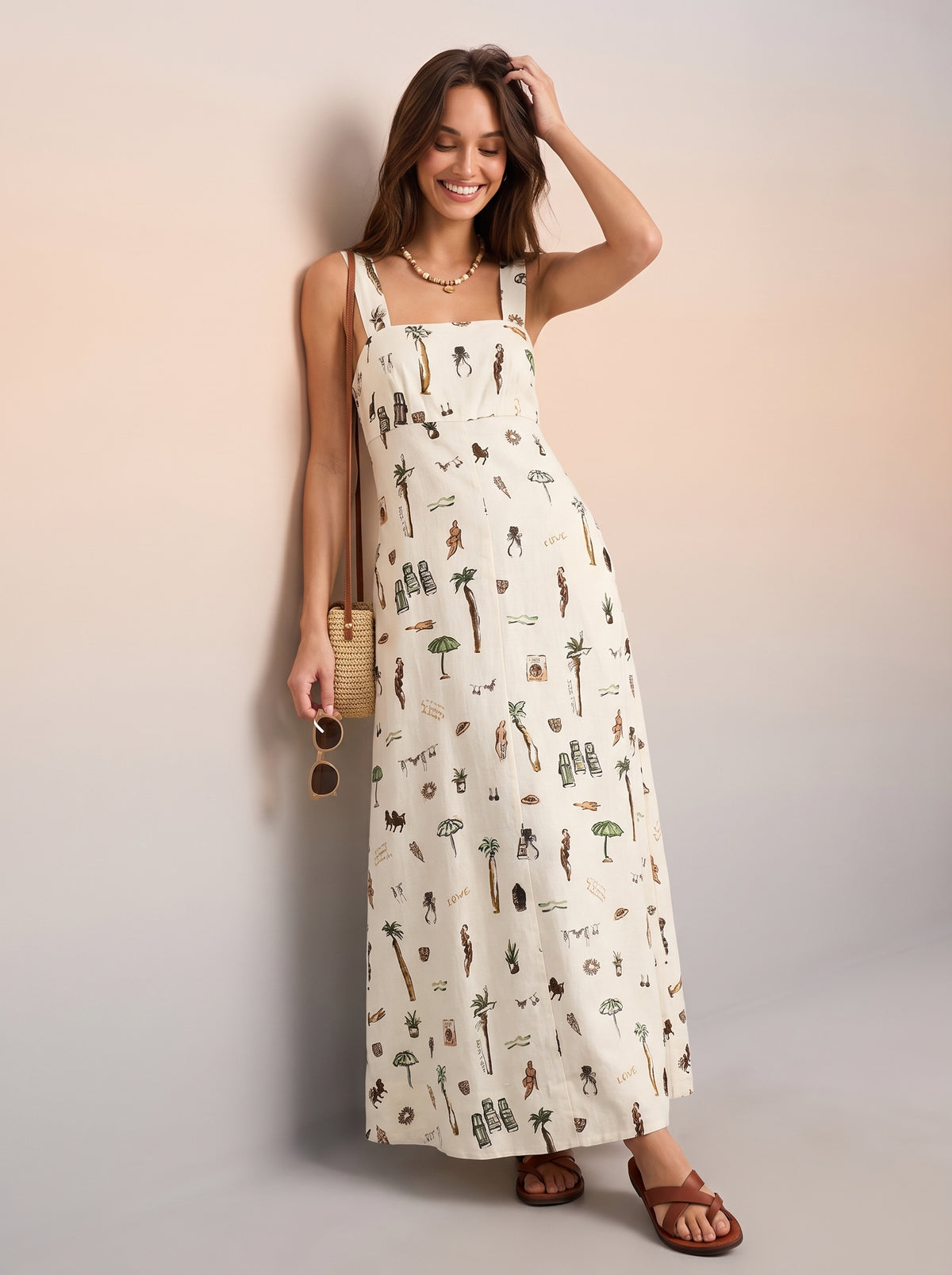Vacay print maxi dress